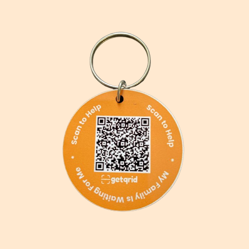 Pet Smart QR Tag (Pack of 1) (Orange)