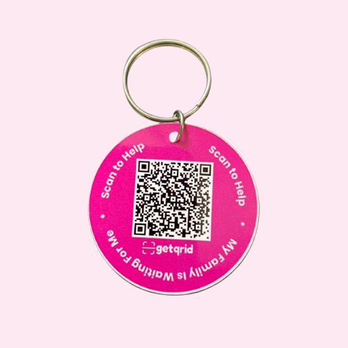 Pet Smart QR Tag (Pack of 1) (Pink)